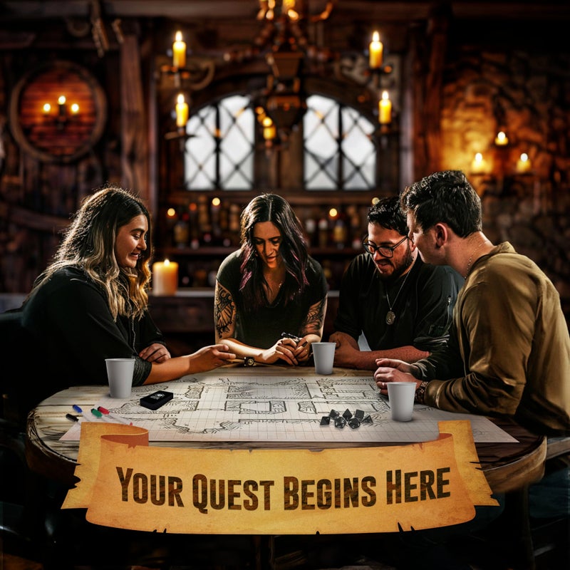 Melee Mats DND Map Starter Set - 35â€ x 48", Wet & Dry Erase Battle Terrain Grid for Dungeons and Dragons - Ultimate Tabletop Gaming Experience with Accessories - Image 4